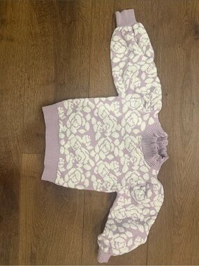 Janie & Jack Lavender Floral Bouclé Ruffle Collar Sweater 🌸